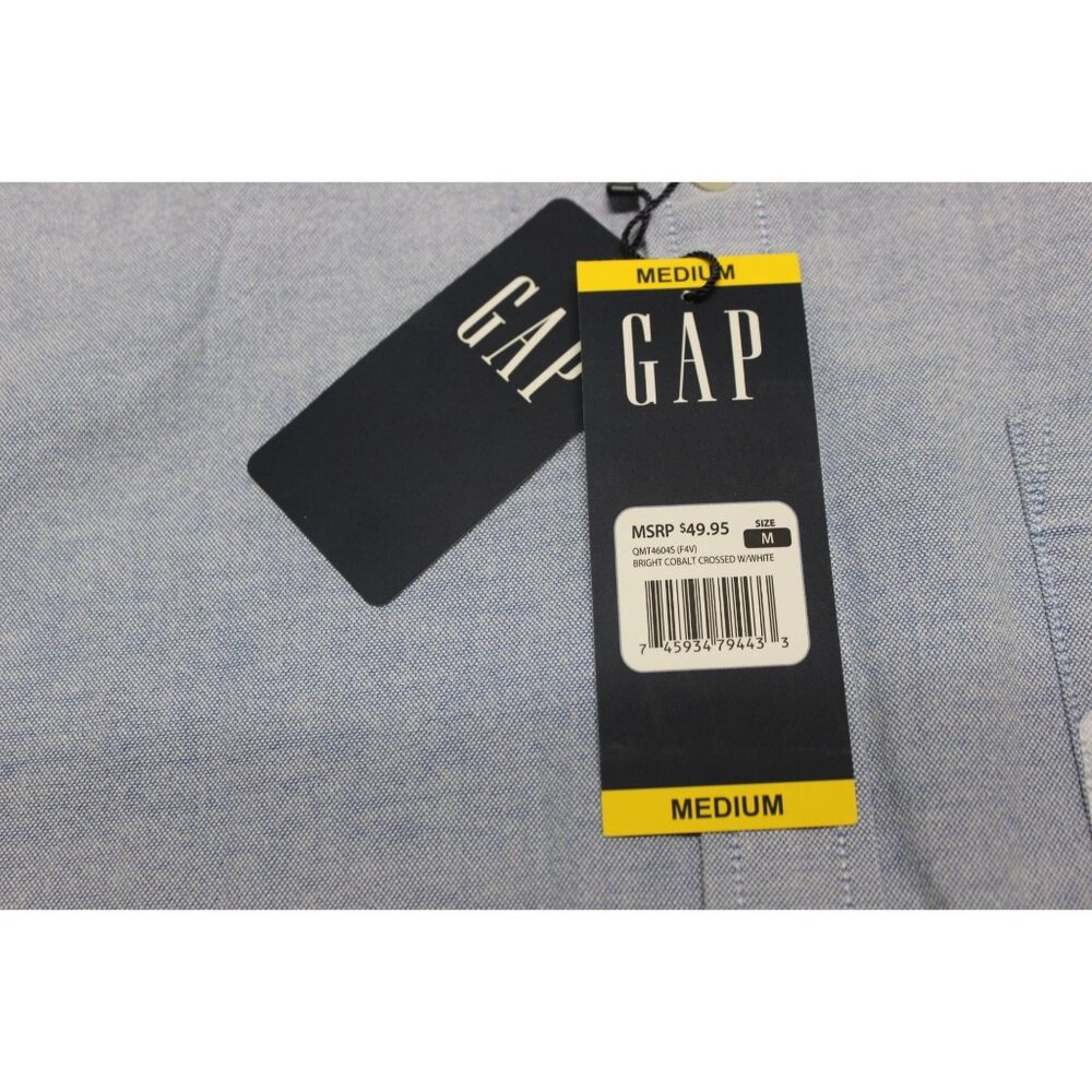 Gap men's solid‎ blue button down collar button f… - image 11